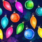 neon ornaments, bright colorful, christmas, holiday, festive, baubles, glowing, vibrant, multicolor, neon pink, neon green, neon blue, neon orange, neon yellow, neon red, neon magenta, neon cyan, dark background, whimsical, playful, modern, kids, children, seasonal, winter, decorative balls, shiny, metallic accents, fun
