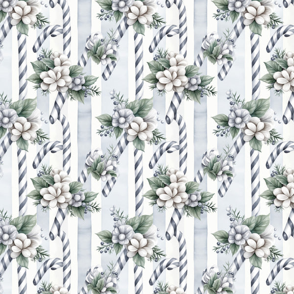 white, cream, sage green, gray, navy blue, floral, striped, botanical, nature, vintage, elegant, traditional, romantic, flowers, leaves, berries, candy cane stripes, twisted rope, spring, garden, cottage core, nursery, baby shower, delicate, feminine, peaceful, soft botanical, classic, timeless