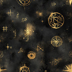 gold, black, charcoal, metallic gold, celestial, mystical, occult, astronomical, witchy, stars, constellations, compass rose, spiritual, esoteric, magical, elegant, dark academia, gothic, zodiac, runes, geometric, night sky, starry, boho, bohemian, enchanted, mysterious, witchcraft, goth, celestial bodies