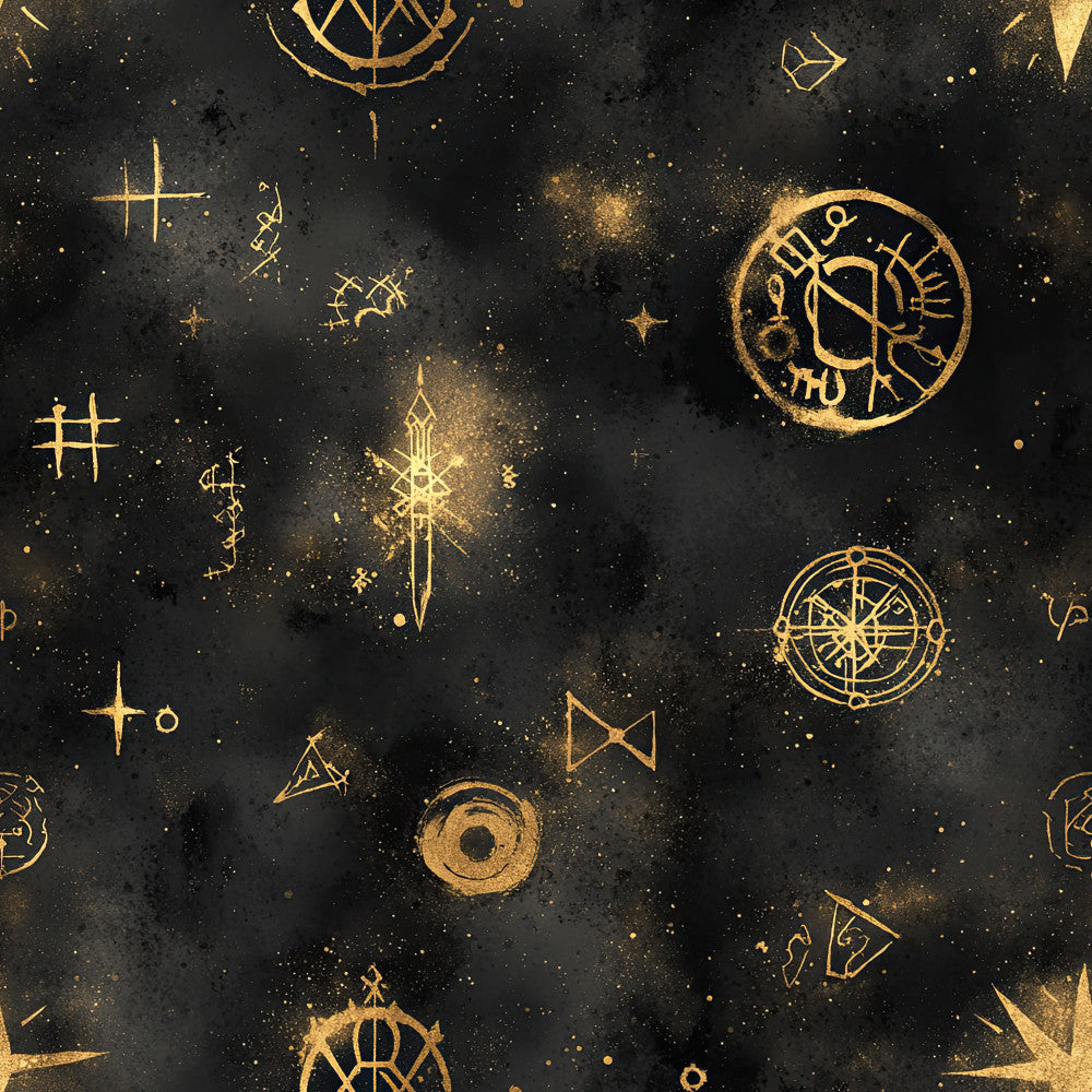 gold, black, charcoal, metallic gold, celestial, mystical, occult, astronomical, witchy, stars, constellations, compass rose, spiritual, esoteric, magical, elegant, dark academia, gothic, zodiac, runes, geometric, night sky, starry, boho, bohemian, enchanted, mysterious, witchcraft, goth, celestial bodies