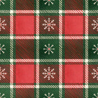 forest green, red, cream white, plaid, tartan, checkered, geometric, snowflakes, christmas, holiday, winter, traditional, rustic, festive, cozy, seasonal, red and green plaid, striped, diagonal stripes, candy cane stripes, snowflake motif, classic plaid pattern, vintage style, cabin aesthetic, scandinavian, warm tones, festive design, holiday decor, winter wonderland, christmas fabric