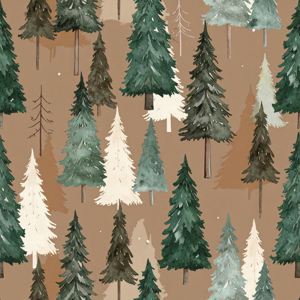 forest green, cream white, sage green, taupe, evergreen, woodland, pine trees, coniferous trees, nature, forest, winter, christmas, holiday, rustic, natural, peaceful, cozy, cabin, lodge, whimsical, watercolor, painted, misty, soft, serene, nursery, kids room, playroom, children, nature-inspired