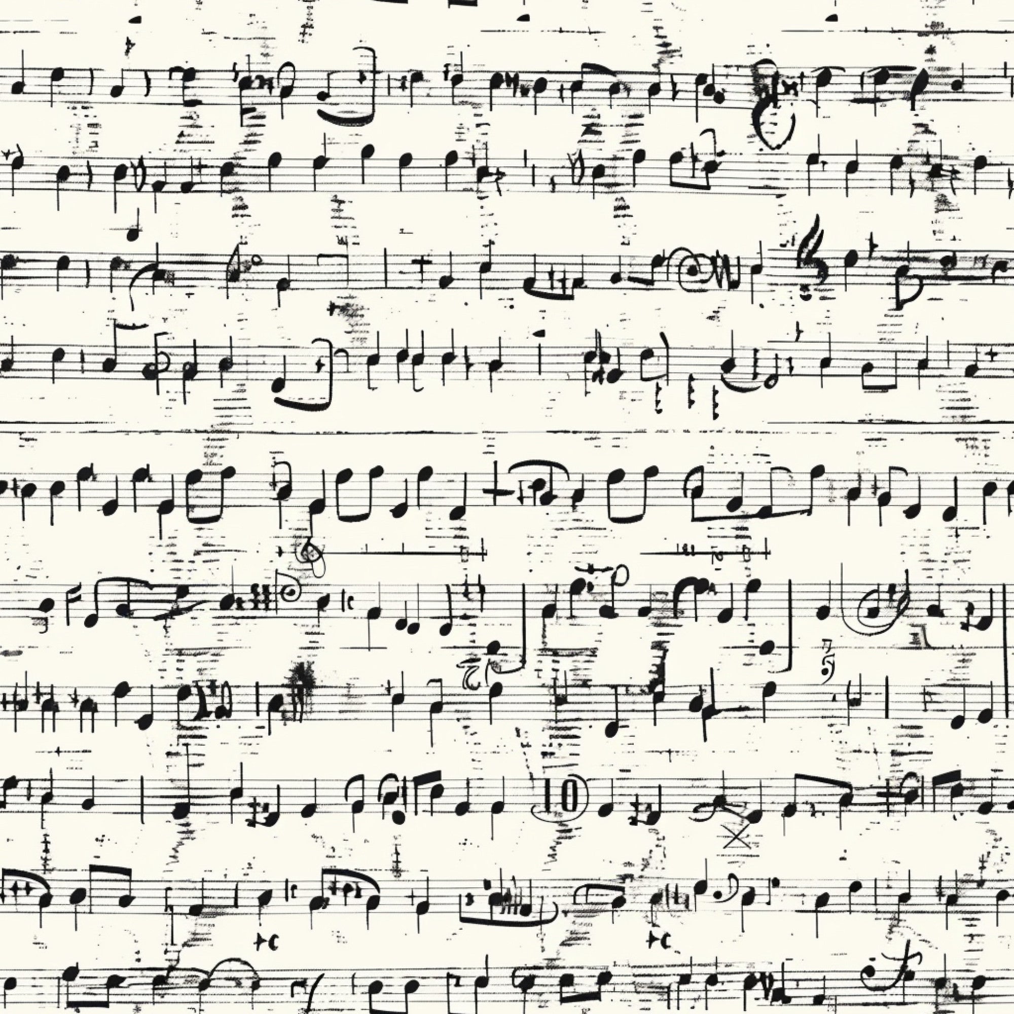 handwritten music, musical notes, sheet music, staff lines, black ink, cream background, vintage manuscript, musical composition,, fabric panel, aged paper, music notation, treble clef, musical symbols, antique style, weathered texture, musical manuscript, cotton fabric, quilting material