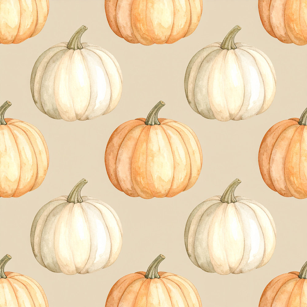 cream pumpkin, white pumpkin, orange pumpkin, pale yellow, beige, neutral, autumn, fall, harvest, thanksgiving, pumpkin patch, seasonal, nature, botanical, farmhouse, rustic, cottage core, traditional, whimsical, pumpkins, gourds, vegetables, harvest theme, autumn leaves, fall decor, cozy, warm tones, earth tones, kids room, nursery