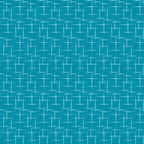 turquoise, teal, aqua, geometric pattern, atomic age, mid-century modern, starburst design, retro style, 1950s inspired, crosshatch lines, angular shapes,, fabric panel, vintage aesthetic, modernist design, repetitive pattern, structured grid, abstract motifs