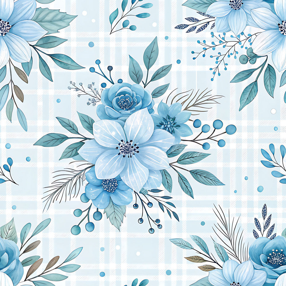sky blue, light blue, teal, soft blue, white, cream, pale blue, delicate blue, floral, botanical, rose, flowers, leaves, berries, nature, elegant, romantic, feminine, soft, gentle, spring, summer, nursery, baby girl, baby shower, whimsical, pretty, graceful, watercolor style, painted flowers