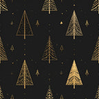 gold, black, christmas, holiday, winter, evergreen trees, pine trees, forest, celestial, stars, elegant, modern, geometric, line art, minimalist, festive, metallic gold, dark background, nature, woodland, luxury, sophisticated, contemporary, traditional, seasonal, tree motif, starry, nighttime, decorative, upscale design