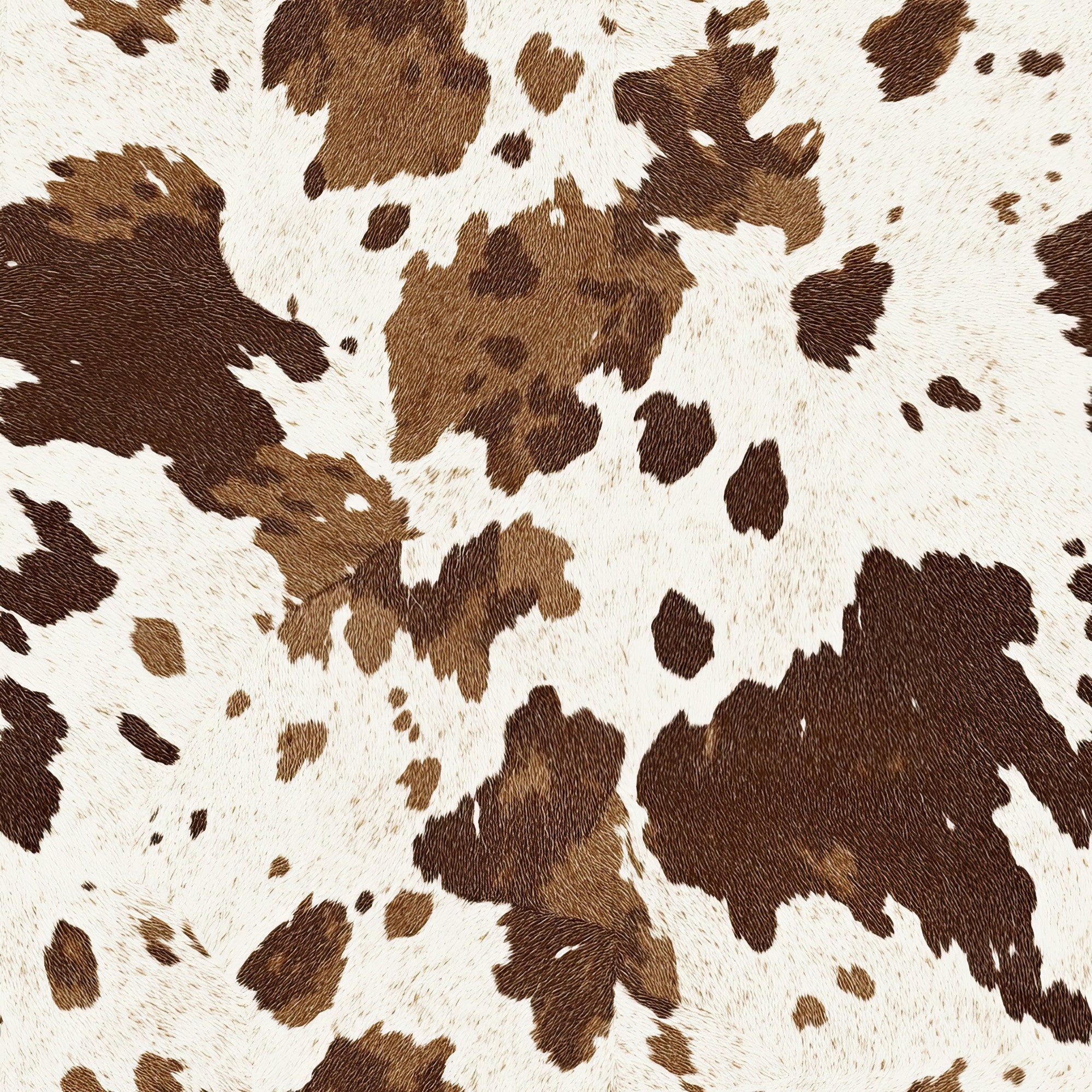 cow hide, brown spots, white background, animal print, cowhide pattern, irregular patches, natural markings, western theme, rustic style,, fabric panel, bovine print, ranch aesthetic, country motif, organic shapes, earth tones, spotted design, livestock pattern, farm animal, western decor