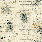 cream, ivory, dark green, forest green, ink blots, splatter, abstract, vintage, grunge, distressed, elegant, literary, manuscript, handwriting, cursive, aged paper, antique, shabby chic, eclectic, bohemian, artistic, ink splatter pattern, weathered, stained, moody, sophisticated, retro, classic, old world, ink stains
