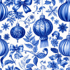 royal blue, cobalt blue, navy blue, white, blue and white, floral, toile, botanical, snowflakes, ornaments, bows, ribbons, holiday, christmas, winter, elegant, traditional, vintage, festive, decorative, damask, ornamental, classic, delicate, nature, leaves, flowers, formal, sophisticated, seasonal