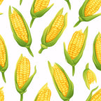 sweet corn, yellow kernels, green husks, corn cobs, vegetable pattern, seamless repeat, bright yellow, lime green, food illustration, harvest theme, farm fresh,, fabric panel, corn stalks, agricultural motif, summer produce, realistic style, kitchen theme, garden vegetables, cooking motif