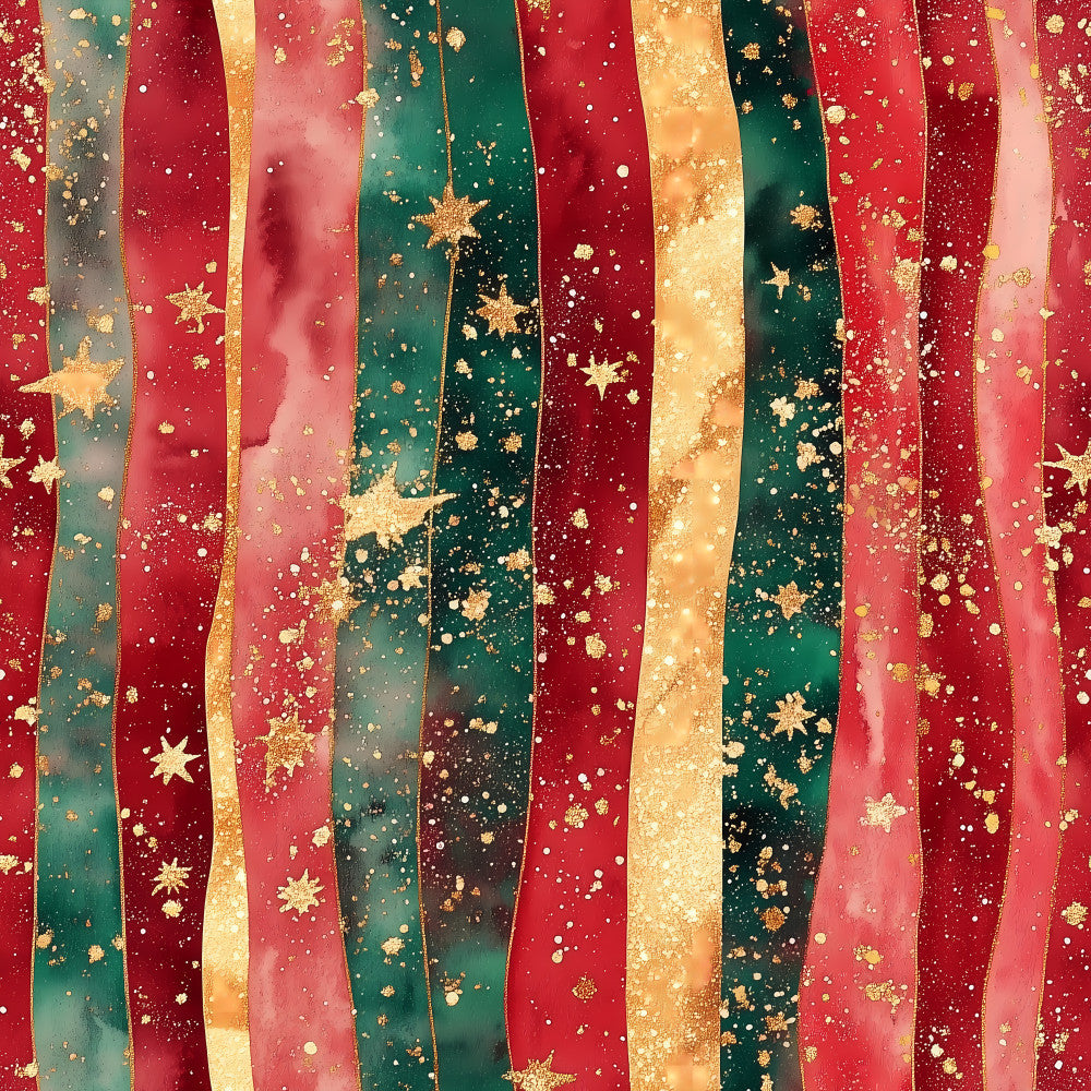 crimson red, forest green, gold, champagne, dusty rose, blush pink, metallic gold, striped, stars, sparkle, glitter, holiday, christmas, festive, elegant, luxurious, celestial, winter, formal, sophisticated, decorative stars, gold accents, vertical stripes, rich colors, traditional holiday, special occasion, gift fabric, premium look