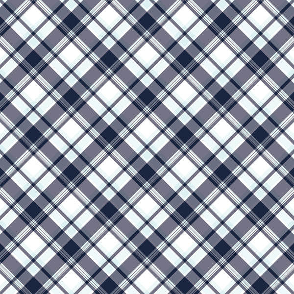 navy blue, white, gray, plaid pattern, diagonal checks, tartan design, geometric pattern, nautical theme, maritime style,, fabric panel, crosshatch lines, preppy aesthetic, sailing inspiration, coastal vibes, checkered motif, woven appearance, crisp lines, maritime fashion