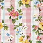 pastel pink, soft blue, pale yellow, cream white, sage green, floral, gingham check, striped, vintage floral, cottage core, farmhouse, garden flowers, daisies, cosmos flowers, roses, spring, summer, traditional, whimsical, cheerful, bright, colorful, nature, botanical, feminine, pretty, delicate, timeless, classic, children's fabric