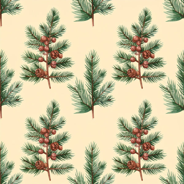 cream, forest green, rust red, burgundy, botanical, nature, pine branches, pinecones, berries, woodland, rustic, vintage, traditional, holiday, christmas, winter, natural, earthy, organic, cottage core, farmhouse, cozy, evergreen, festive, seasonal, nature inspired, hand painted, illustration style