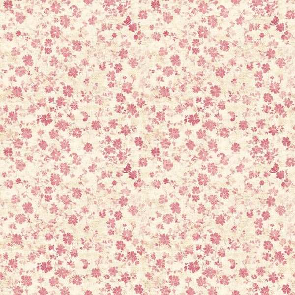 vintage pink, cream background, floral pattern, small flowers, delicate blooms, scattered design, feminine, soft tones,, fabric panel, botanical motifs, romantic style, dusty rose, peachy pink, tiny blossoms, all-over print, cottage style, shabby chic, pastel colors