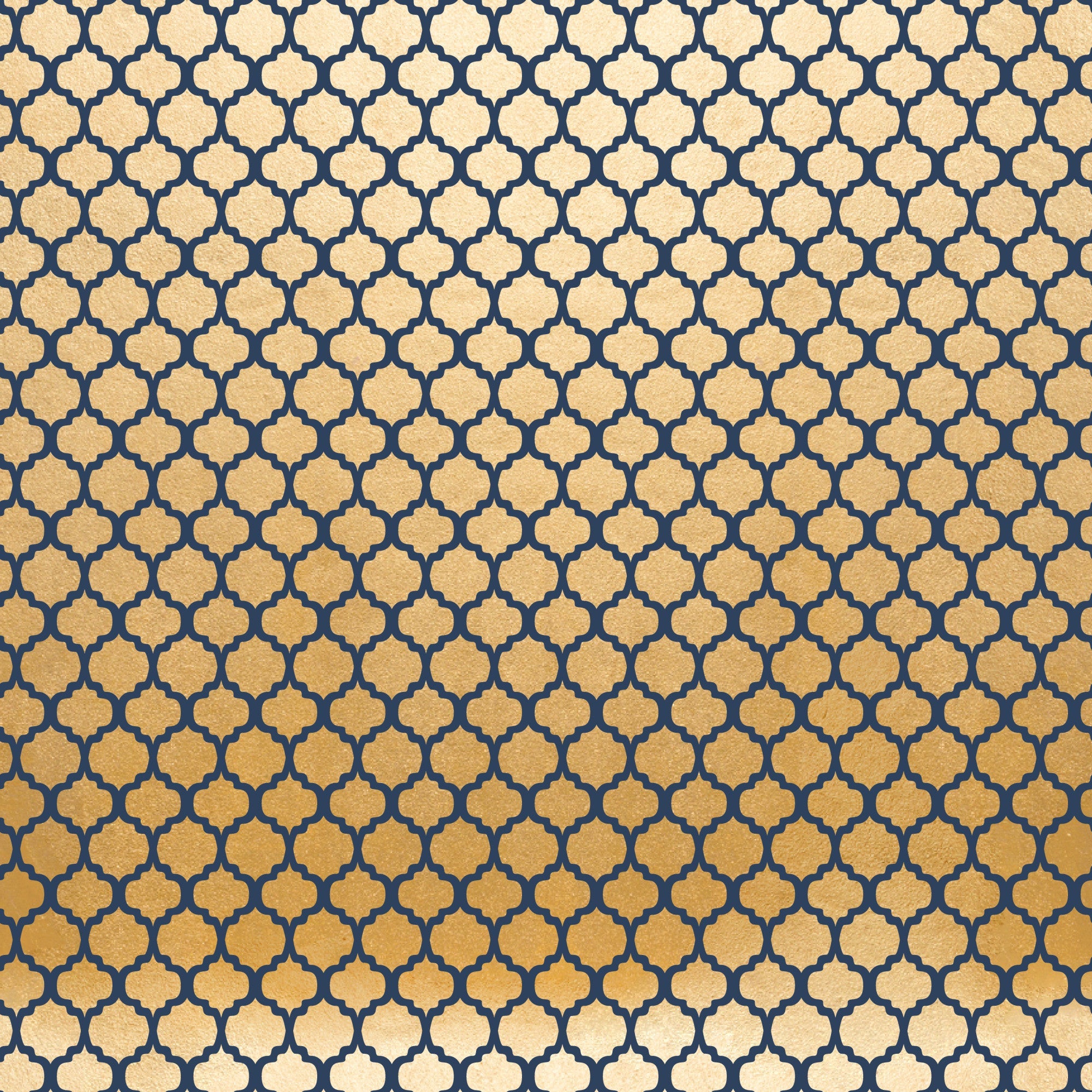 navy blue, gold, quatrefoil pattern, geometric design, moroccan motif, repeating pattern, ornate shapes, interlocking design, metallic gold, deep blue, arabesque pattern, decorative motif, lattice design, elegant pattern,, fabric panel, celebration theme, luxurious colors, seamless repeat, intricate geometry