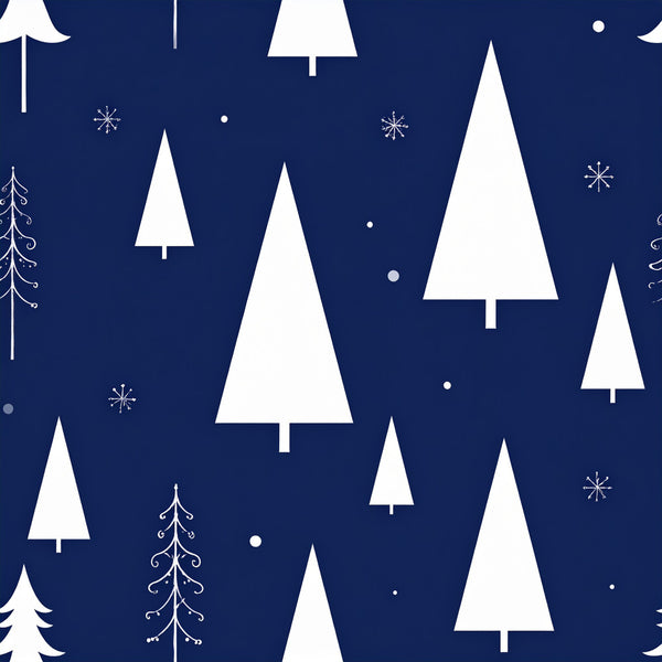 navy blue, white, winter, christmas, holiday, snowflakes, evergreen trees, pine trees, festive, modern, geometric, minimalist, scandinavian, snow, seasonal, kids room, nursery, playroom, baby, whimsical, forest, trees, elegant, simple, contemporary, winter wonderland, snowy, cold weather, december