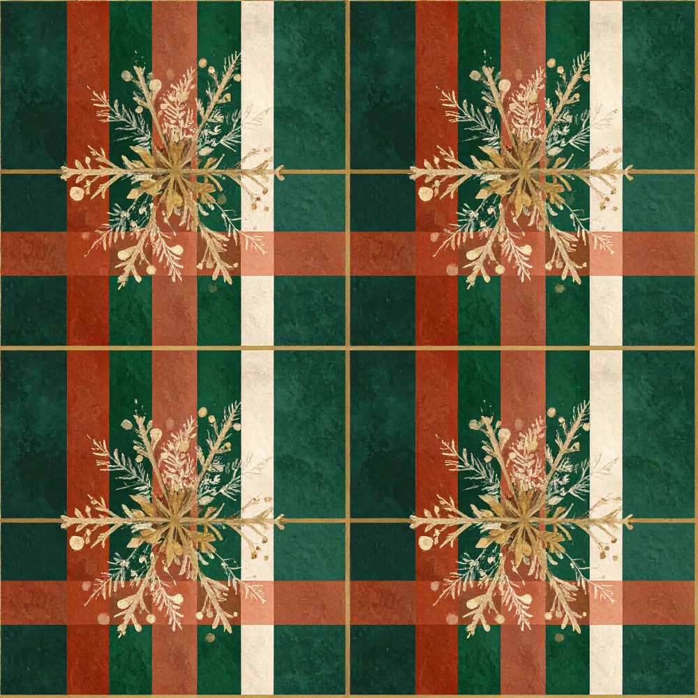 forest green, rust red, cream, terracotta, striped, plaid, botanical, floral, holiday, christmas, festive, elegant, traditional, vintage, winter, seasonal, dried flowers, foliage, nature-inspired, decorative, timeless, classic, home decor, sophisticated, warm tones, geometric stripes, botanical motifs, evergreen, autumn aesthetic, luxury