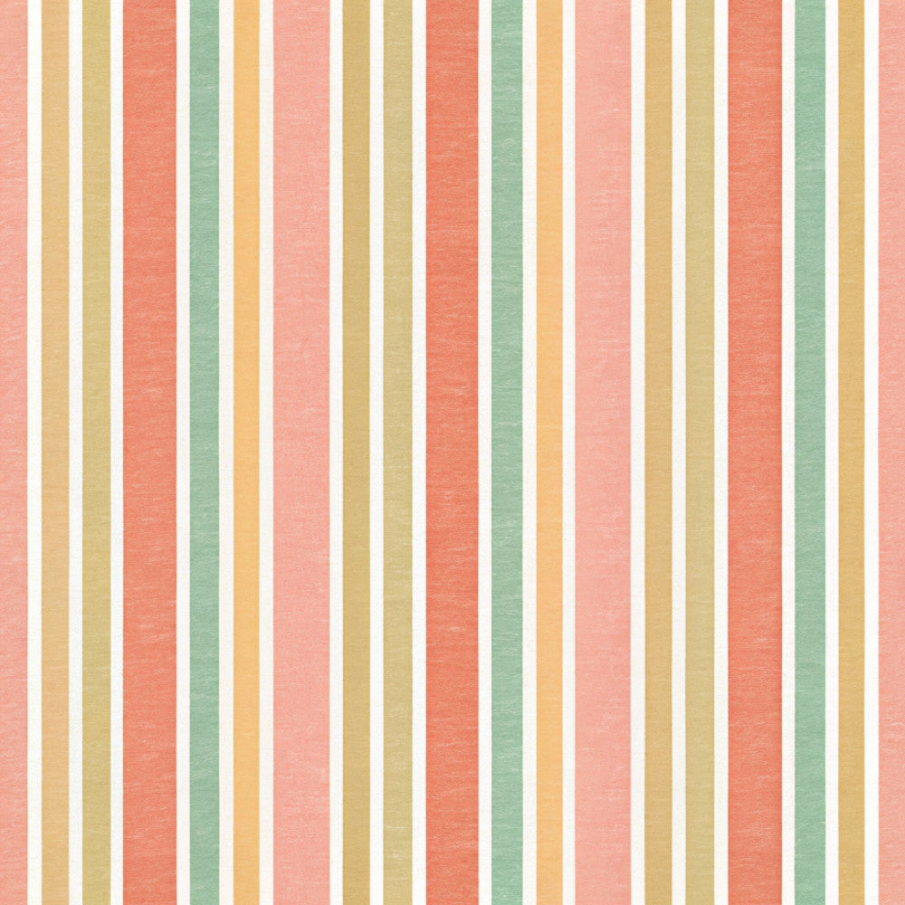coral pink, dusty rose, sage green, soft peach, tan, cream, white, pastel, vertical stripes, striped pattern, candy stripe, modern, contemporary, spring, baby, nursery, kids room, playroom, gender neutral, soft colors, soothing, calming, sweet, cute, pretty, light and airy