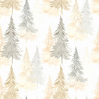 cream, beige, tan, taupe, soft gray, gray, light gray, sage green, watercolor, evergreen trees, pine trees, forest trees, nature, woodland, winter, holiday, christmas, scandinavian, rustic, whimsical, soft, gentle, nursery, baby room, kids room, nature lover, forest themed, peaceful, calming, cozy