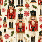 nutcracker, holiday, christmas, red, forest green, gold, cream, ivory, traditional, festive, nutcracker soldiers, snowflakes, holly, berries, vintage, elegant, whimsical, seasonal, winter, decorative, toy soldiers, baroque, ornamental, children's, kids room, nursery, festive decor, red and green, gold accents, classical