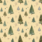 cream, sage green, forest green, olive green, gray, woodland, forest, nature, trees, evergreen, pine trees, winter, christmas, holiday, rustic, cozy, whimsical, bare branches, snowflakes, woodland creatures, cabin, lodge, mountain, seasonal, autumn, natural elements, earthy tones, kids room, nursery, playroom