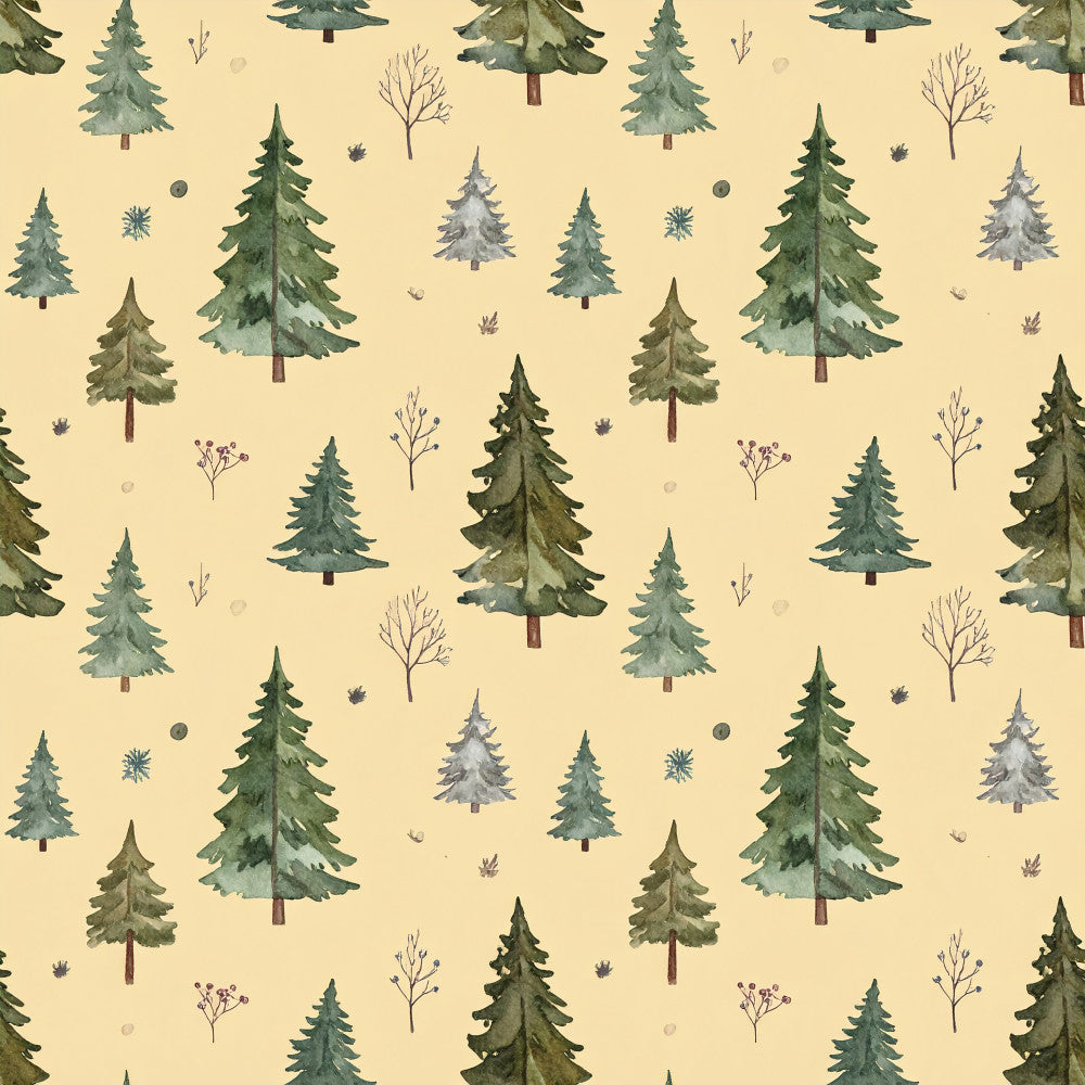 cream, sage green, forest green, olive green, gray, woodland, forest, nature, trees, evergreen, pine trees, winter, christmas, holiday, rustic, cozy, whimsical, bare branches, snowflakes, woodland creatures, cabin, lodge, mountain, seasonal, autumn, natural elements, earthy tones, kids room, nursery, playroom