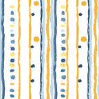 watercolor stripes, mustard yellow, navy blue, light blue, vertical lines, abstract brushstrokes, hand painted, organic dots, flowing bands,, fabric panel, watercolor effect, irregular stripes, artistic design, contemporary pattern, soft wash, painterly style, modern aesthetic