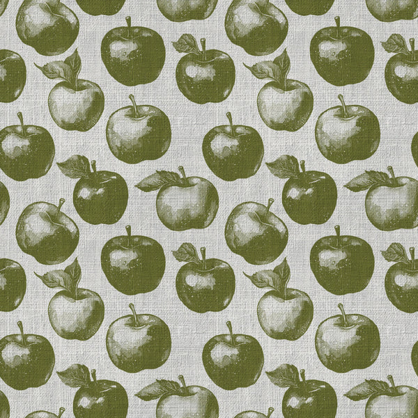 sage green, olive green, light green, cream, white, apple print, fruit pattern, orchard theme, botanical, nature, vintage, rustic, farmhouse, garden, natural, botanical illustration, kitchen theme, food pattern, produce, harvest, autumn, fall, cottage style, traditional, classic, country, whimsical, kids room, playroom, nursery