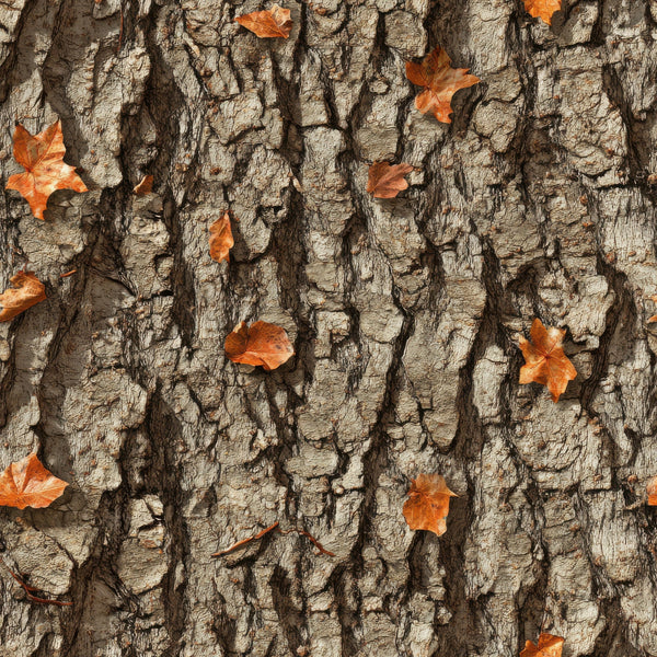 tree bark, autumn leaves, orange leaves, brown bark, textured bark, realistic camouflage, hunting camo, fall foliage, maple leaves, woodland pattern, outdoor theme, nature design,, fabric panel, earth tones, camouflage print, hunting fabric, seasonal autumn, rustic outdoor, natural textures