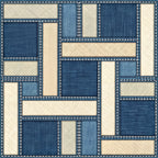navy blue, cream, beige, geometric, patchwork, modern, quilted, contemporary, color block, denim, textured, minimalist, abstract, home decor, interior design, neutral tones, stitched detail, structured, architectural, masculine, contemporary quilting, sophisticated, neutral palette, casual modern, two-tone, organized pattern, retro modern, mid-century modern