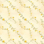 yellow flowers, cream background, delicate floral, botanical print, spring flowers, garden flowers, watercolor florals, soft yellow, pale yellow, golden yellow, sage green, muted tones, vintage floral, nature inspired, botanical theme, delicate branches, flower stems, scattered florals, dreamy pattern, whimsical style, cottage core, farmhouse style, romantic style, nursery decor, baby shower, gentle florals, light and airy, pastel palette, spring season, summer flowers