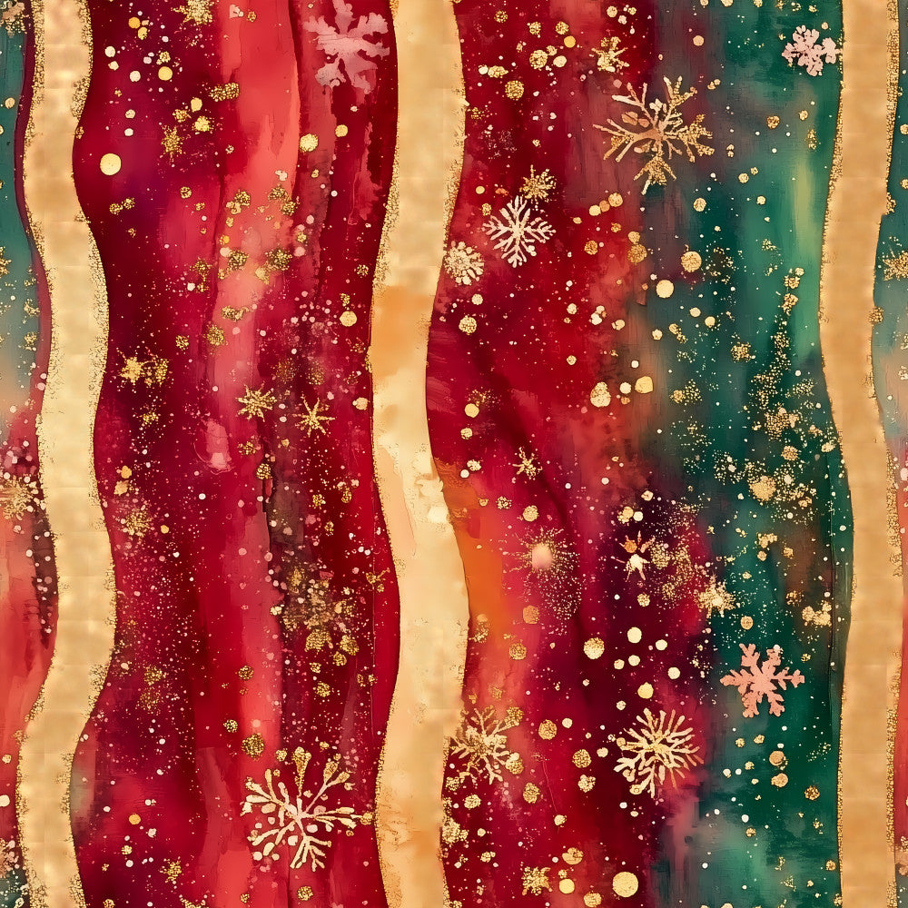 burgundy, deep red, forest green, gold, cream, metallic gold, snowflake, holiday, christmas, winter, festive, elegant, luxurious, sparkle, glitter, shimmer, striped, traditional, seasonal, snow, celestial, magical, opulent, rich colors, formal, decorative, snowflakes, gold accents, jewel tones