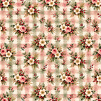 dusty rose, cream, sage green, soft pink, vintage floral, gingham check, plaid, roses, daisies, holly leaves, red berries, botanical, farmhouse, cottage core, traditional, elegant, romantic, christmas, holiday, winter, festive, nature inspired, garden floral, classic, timeless, rustic charm, heirloom, quilt inspired