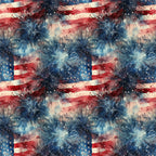 red white blue, patriotic, fireworks, stars, stripes, grunge, watercolor, distressed, fourth of july, americana,, fabric panel, explosive bursts, vintage style, weathered look, celebration, independence day, starburst pattern, textured design, repeating motif