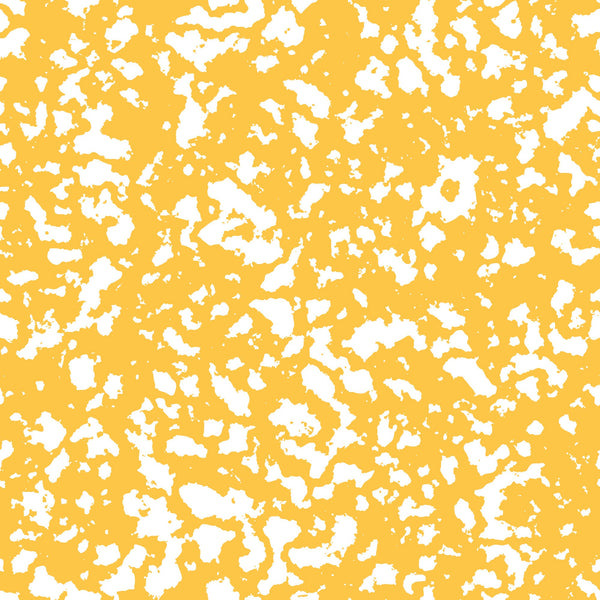 golden yellow, white, grunge pattern, distressed texture, splatter design, abstract, weathered look, vintage style,, fabric panel, speckled surface, artistic texture, mottled effect, paint splashes, rustic appearance, textured background, craft fabric, sewing material