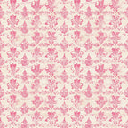 vintage pink, damask pattern, ornate florals, baroque design, cream background, rose pink, decorative motifs, scrollwork, elegant swirls,, fabric panel, romantic style, floral damask, ornamental design, soft pink tones, repeating pattern, intricate details, feminine aesthetic, vintage wallpaper style, decorative flourishes