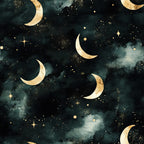celestial, night sky, gold moons, stars, dark teal, deep navy, black, cream, gold accents, dreamy, whimsical, magical, elegant, sophisticated, moon phases, crescent moons, starry, nighttime, sleep, bedtime, nursery, baby room, kids room, gender neutral, calming, peaceful, modern, constellation, sparkly, twilight