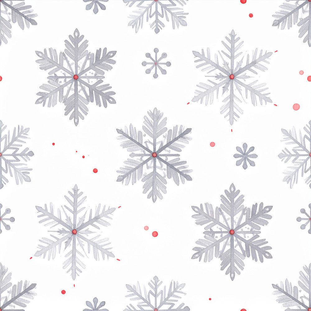 snowflake, winter, holiday, christmas, silver, gray, grey, red, coral pink, festive, geometric, modern, elegant, snow, frost, icy, cool tones, seasonal, december, cold weather, wintery, sophisticated, contemporary, delicate, intricate patterns, decorative, nordic, scandinavian, minimalist, home decor