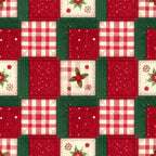 red, cream, green, forest green, candy red, christmas, holiday, plaid, gingham, polka dot, floral, poinsettia, snowflake, patchwork, vintage, farmhouse, rustic, traditional, festive, seasonal, winter, quilted, checkered, cottage core, retro, nostalgic, nursery, kids room, baby, decorative