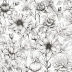 black and white, monochrome, grayscale, floral, botanical, nature, elegant, vintage, romantic, garden flowers, dahlias, roses, peony, delicate, fine line art, detailed, botanical illustration, timeless, classic, traditional, whimsical, artistic, sketch style, hand drawn, spring, summer, feminine, sophisticated, nature lover, garden theme