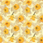 daffodil yellow, cream, pale yellow, golden yellow, soft yellow, butter yellow, spring flowers, floral pattern, daffodils, narcissus, botanical, nature theme, spring, easter, garden flowers, whimsical, cheerful, bright, sunny, delicate florals, timeless, traditional, nursery, baby room, kids room, springtime, cheerful design, flower motif, repeating pattern