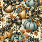 cream plaid, navy plaid, gold plaid, pumpkin, gourd, autumn leaves, fall foliage, brown leaves, sage green, dusty blue, tan, plaid bows, tartan, farmhouse, rustic, harvest, autumn, fall, thanksgiving, botanical, vintage floral, traditional, cozy, warm tones, seasonal decor, home décor, nursery, kids room