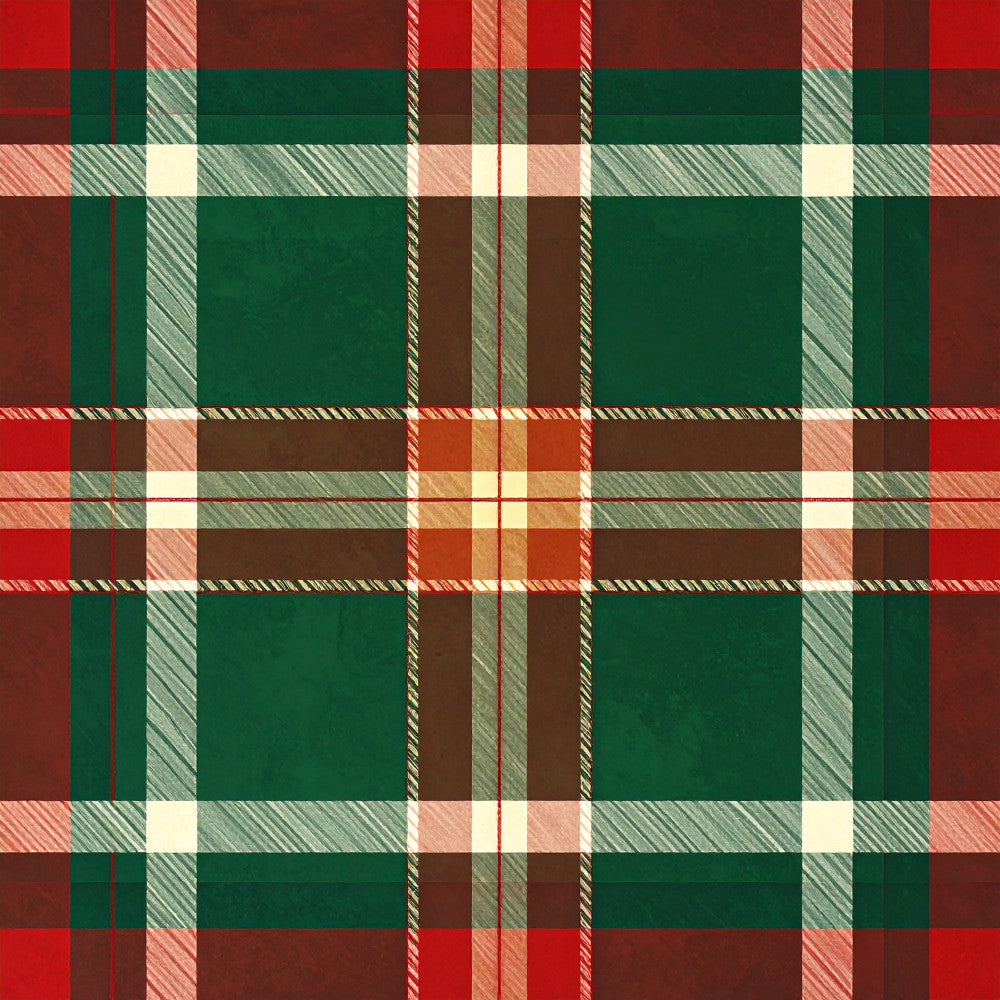 forest green, burgundy red, cream, tan, brown, plaid, tartan, geometric, traditional, classic, holiday, christmas, festive, rustic, scottish, cabin, cozy, warm, autumn, winter, striped plaid, woven look, diagonal stripes, rich colors, family gathering, home decor, heritage pattern, timeless design