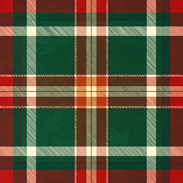 forest green, burgundy red, cream, tan, brown, plaid, tartan, geometric, traditional, classic, holiday, christmas, festive, rustic, scottish, cabin, cozy, warm, autumn, winter, striped plaid, woven look, diagonal stripes, rich colors, family gathering, home decor, heritage pattern, timeless design