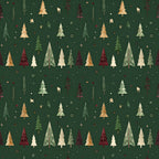 forest green, cream, gold, burgundy, wine red, red, white, nature, trees, woodland, christmas, holiday, winter, festive, snowflakes, deer, animals, pine trees, evergreen, rustic, whimsical, traditional, decorative ornaments, stars, forest theme, seasonal, cozy, kids room, nursery, playroom