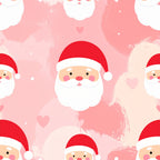 coral pink, blush pink, red, white, pastel pink, santa claus, santa faces, christmas, holiday, whimsical, cute, festive, hearts, rosy cheeks, jolly, playful, kids, children, nursery, baby, christmas theme, seasonal, winter, cheerful, traditional christmas, smile faces, charming, sweet, decorative