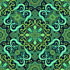 neon green, lime green, cyan, turquoise, navy blue, dark navy, fluorescent, glow in the dark, geometric, mandala, ornate, baroque, intricate, paisley, swirls, decorative, tentacles, octopus, marine life, sea creatures, jellyfish, whimsical, bohemian, eclectic, mystical, psychedelic, contemporary, fantasy, ocean theme, aquatic