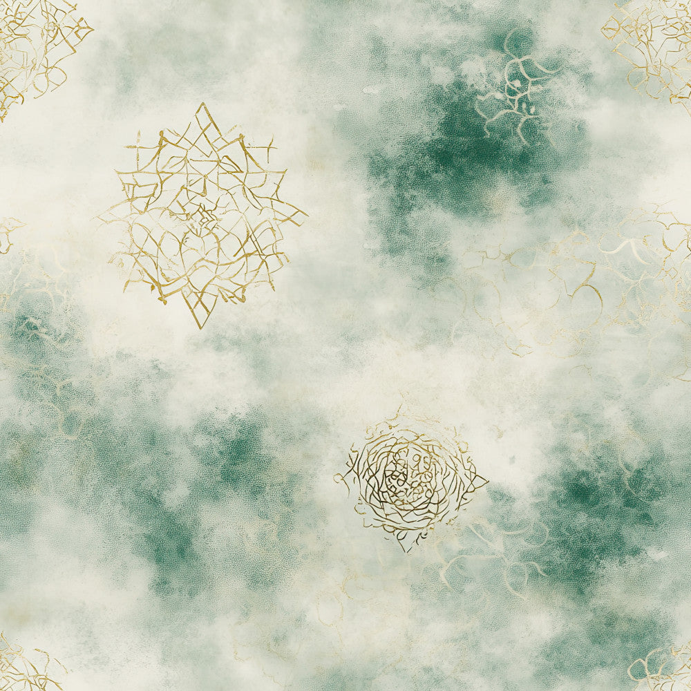 sage green, cream, ivory, gold, geometric, abstract, mandala, bohemian, elegant, modern, nature-inspired, zen, peaceful, calming, botanical, ornamental, minimalist, contemporary, soft aesthetic, earthy tones, watercolor, textured, intricate patterns, decorative motifs, sophisticated, serene, artistic, celestial inspired, meditation, wellness